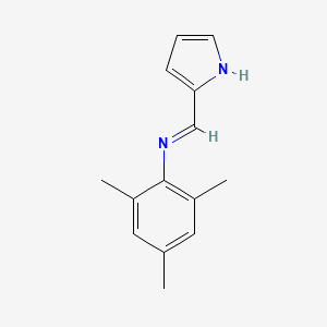 molecular formula C14H16N2 B12893566 Benzenamine, 2,4,6-trimethyl-N-(1H-pyrrol-2-ylmethylene)- CAS No. 383889-16-5