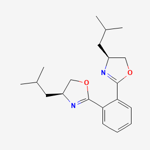 molecular formula C20H28N2O2 B12893582 1,2-Bis((S)-4-isobutyl-4,5-dihydrooxazol-2-yl)benzene 