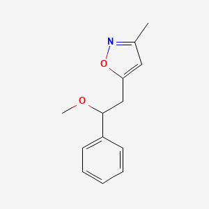 molecular formula C13H15NO2 B12893598 Isoxazole, 5-(2-methoxy-2-phenylethyl)-3-methyl- CAS No. 61449-15-8