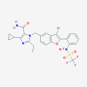 molecular formula C25H21BrF3KN4O4S B128936 Saprisartan Potassium CAS No. 146613-90-3
