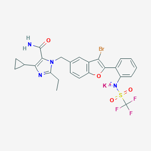 molecular formula C25H21BrF3KN4O4S B128936 Saprisartan potassium CAS No. 146613-90-3