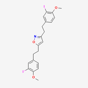 molecular formula C21H21I2NO3 B12893633 3,5-Bis(3-iodo-4-methoxyphenethyl)isoxazole CAS No. 88551-74-0