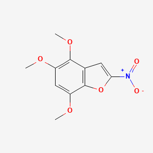 molecular formula C11H11NO6 B12893637 4,5,7-Trimethoxy-2-nitro-1-benzofuran CAS No. 65162-24-5