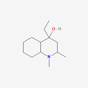 molecular formula C13H25NO B12893653 4-Quinolinol, 4-ethyldecahydro-1,2-dimethyl-, (2alpha,4beta,4aalpha,8abeta)- CAS No. 20422-68-8