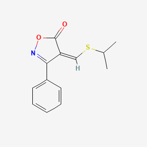 molecular formula C13H13NO2S B12893667 (Z)-4-((Isopropylthio)methylene)-3-phenylisoxazol-5(4H)-one 