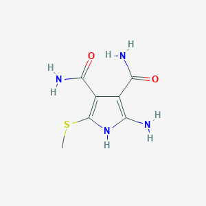 molecular formula C7H10N4O2S B12893679 2-Amino-5-(methylthio)-1H-pyrrole-3,4-dicarboxamide CAS No. 38187-09-6
