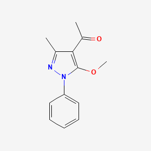 molecular formula C13H14N2O2 B12893687 1-(5-Methoxy-3-methyl-1-phenyl-1H-pyrazol-4-yl)ethanone CAS No. 37703-82-5