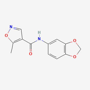 molecular formula C12H10N2O4 B12893690 N-(2H-1,3-Benzodioxol-5-yl)-5-methyl-1,2-oxazole-4-carboxamide CAS No. 61643-33-2