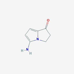 molecular formula C7H8N2O B12893706 5-amino-2,3-dihydro-1H-pyrrolizin-1-one 