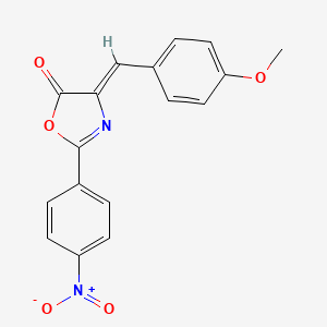 molecular formula C17H12N2O5 B12893734 4-(4-Methoxybenzylidene)-2-(4-nitrophenyl)oxazol-5(4H)-one CAS No. 40108-81-4