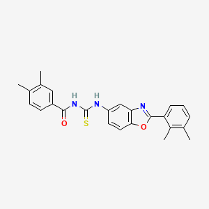 molecular formula C25H23N3O2S B12893754 N-{[2-(2,3-dimethylphenyl)-1,3-benzoxazol-5-yl]carbamothioyl}-3,4-dimethylbenzamide CAS No. 590396-69-3