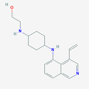 molecular formula C19H25N3O B12893755 2-((Cis-4-((4-vinylisoquinolin-5-yl)amino)cyclohexyl)amino)ethanol 