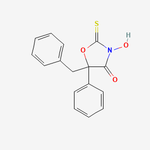molecular formula C16H13NO3S B12893771 5-Benzyl-3-hydroxy-5-phenyl-2-thioxooxazolidin-4-one CAS No. 88051-64-3