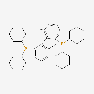 molecular formula C38H56P2 B12893786 (6,6'-Dimethyl-[1,1'-biphenyl]-2,2'-diyl)bis(dicyclohexylphosphine) 