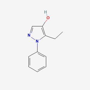 molecular formula C11H12N2O B12893790 5-ethyl-1-phenyl-1H-pyrazol-4-ol CAS No. 89193-20-4