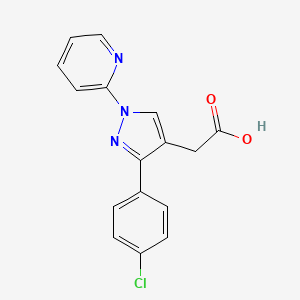 molecular formula C16H12ClN3O2 B12893797 [3-(4-Chlorophenyl)-1-(pyridin-2-yl)-1H-pyrazol-4-yl]acetic acid CAS No. 88696-92-8
