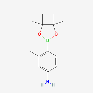 molecular formula C13H20BNO2 B1289380 4-AMINO-2-METHYLPHENYLBORONIC ACID, PINACOL ESTER CAS No. 631911-01-8