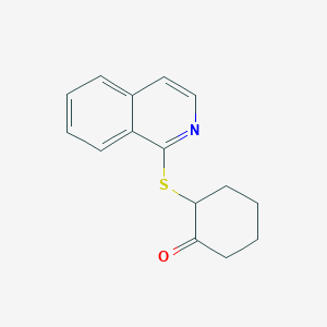 molecular formula C15H15NOS B12893807 Cyclohexanone, 2-(1-isoquinolinylthio)- CAS No. 58006-84-1