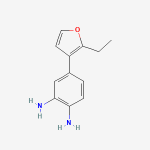 molecular formula C12H14N2O B12893815 4-(2-Ethylfuran-3-yl)benzene-1,2-diamine 