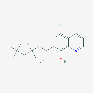 molecular formula C21H30ClNO B12893828 5-Chloro-7-(5,5,7,7-tetramethyloctan-3-yl)quinolin-8-ol CAS No. 60877-71-6