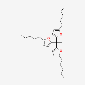 molecular formula C29H42O3 B12893852 2,2',2''-(Ethane-1,1,1-triyl)tris(5-pentylfuran) CAS No. 87688-73-1
