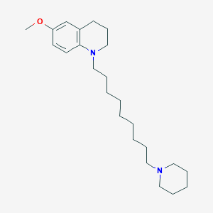 molecular formula C24H40N2O B12893871 6-Methoxy-1-[9-(piperidin-1-yl)nonyl]-1,2,3,4-tetrahydroquinoline CAS No. 5414-59-5