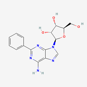 molecular formula C16H17N5O4 B12893875 Adenosine, 2-phenyl- CAS No. 37151-14-7