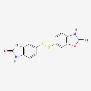 molecular formula C14H8N2O4S2 B12893884 6,6'-Disulfanediylbis(benzo[d]oxazol-2(3H)-one) CAS No. 289499-47-4