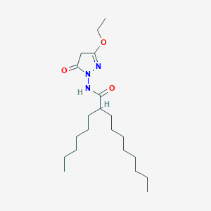 molecular formula C21H39N3O3 B12893893 N-(3-Ethoxy-5-oxo-4,5-dihydro-1H-pyrazol-1-yl)-2-hexyldecanamide CAS No. 882032-95-3