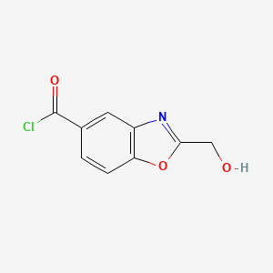 molecular formula C9H6ClNO3 B12893909 2-(Hydroxymethyl)benzo[d]oxazole-5-carbonyl chloride 