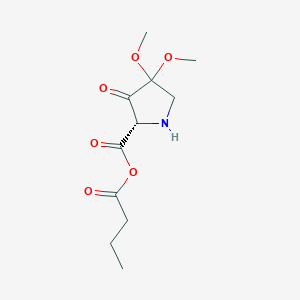 molecular formula C11H17NO6 B12893938 Butyric (S)-4,4-dimethoxy-3-oxopyrrolidine-2-carboxylic anhydride 
