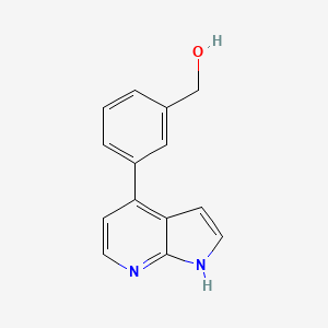 molecular formula C14H12N2O B12893969 Benzenemethanol, 3-(1H-pyrrolo[2,3-b]pyridin-4-yl)- CAS No. 916172-49-1
