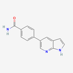 molecular formula C14H11N3O B12894002 Benzamide, 4-(1H-pyrrolo[2,3-b]pyridin-5-yl)- CAS No. 858117-28-9