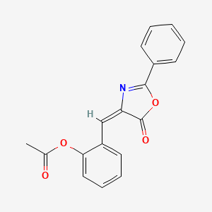 molecular formula C18H13NO4 B12894073 2-((5-Oxo-2-phenyloxazol-4(5H)-ylidene)methyl)phenyl acetate 