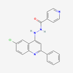 molecular formula C21H15ClN4O B12894077 2-Phenyl-4-isonicotinyl-hydrazino-6-chloro-quinoline CAS No. 159586-84-2