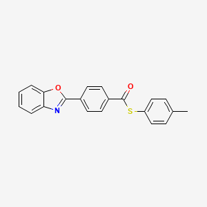 molecular formula C21H15NO2S B12894083 S-(4-Methylphenyl) 4-(1,3-benzoxazol-2-yl)benzene-1-carbothioate CAS No. 62572-76-3