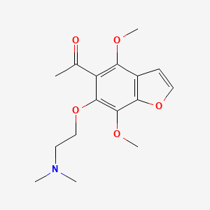 molecular formula C16H21NO5 B12894097 1-(6-(2-(Dimethylamino)ethoxy)-4,7-dimethoxy-5-benzofuryl)ethan-1-one CAS No. 41225-90-5