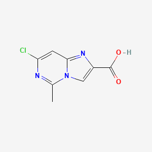 molecular formula C8H6ClN3O2 B12894145 7-Chloro-5-methylimidazo[1,2-c]pyrimidine-2-carboxylic acid CAS No. 117186-21-7
