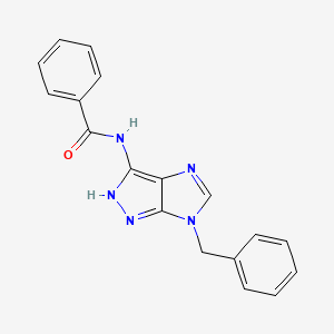 molecular formula C18H15N5O B12894163 N-(6-Benzyl-2,6-dihydroimidazo[4,5-c]pyrazol-3-yl)benzamide CAS No. 821004-33-5