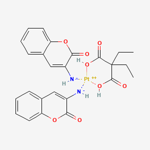 molecular formula C25H24N2O8Pt B12894166 Platinum, bis(3-amino-2H-1-benzopyran-2-one-N)[diethylpropanedioato(2-)-O,O']- 