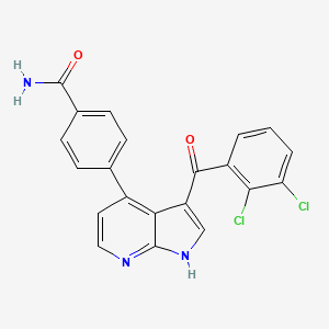 molecular formula C21H13Cl2N3O2 B12894170 4-(3-(2,3-Dichlorobenzoyl)-1H-pyrrolo[2,3-b]pyridin-4-yl)benzamide CAS No. 858118-97-5