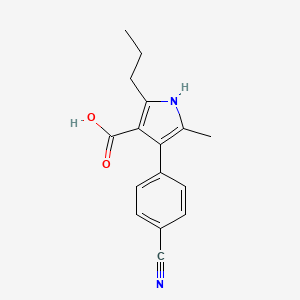 molecular formula C16H16N2O2 B12894180 4-(4-Cyanophenyl)-5-methyl-2-propyl-1H-pyrrole-3-carboxylic acid CAS No. 894074-69-2