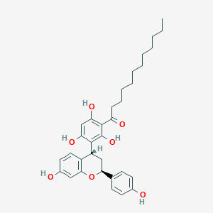 molecular formula C33H40O7 B128942 (+)-Myristinin A CAS No. 145904-69-4