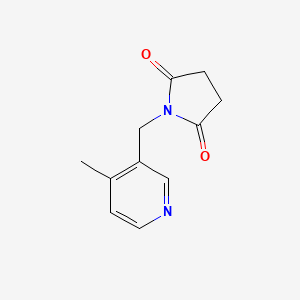 molecular formula C11H12N2O2 B12894223 2,5-Pyrrolidinedione, 1-[(4-methyl-3-pyridinyl)methyl]- CAS No. 56635-06-4