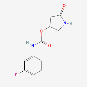 molecular formula C11H11FN2O3 B12894235 5-Oxopyrrolidin-3-yl (3-fluorophenyl)carbamate CAS No. 88036-84-4