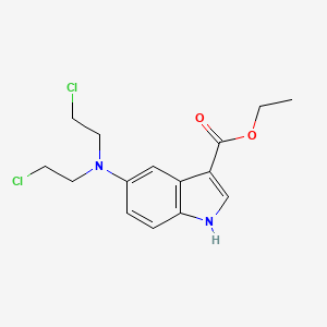 molecular formula C15H18Cl2N2O2 B12894247 ethyl 5-[bis(2-chloroethyl)amino]-1H-indole-3-carboxylate CAS No. 92869-57-3