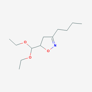 molecular formula C12H23NO3 B12894282 3-Butyl-5-(diethoxymethyl)-4,5-dihydro-1,2-oxazole CAS No. 87074-52-0