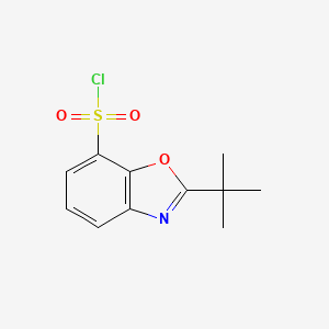 molecular formula C11H12ClNO3S B12894287 2-tert-Butyl-1,3-benzoxazole-7-sulfonyl chloride CAS No. 914638-40-7