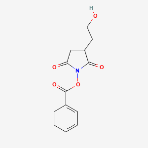 molecular formula C13H13NO5 B12894289 3-(2-Hydroxyethyl)-2,5-dioxopyrrolidin-1-yl benzoate 