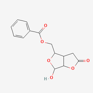 molecular formula C14H14O6 B12894299 (6-Hydroxy-2-oxohexahydrofuro[3,4-b]furan-4-yl)methyl benzoate CAS No. 143061-73-8